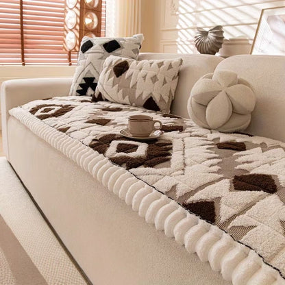 RESTORA Plush Quilted Winter Sofa Cover