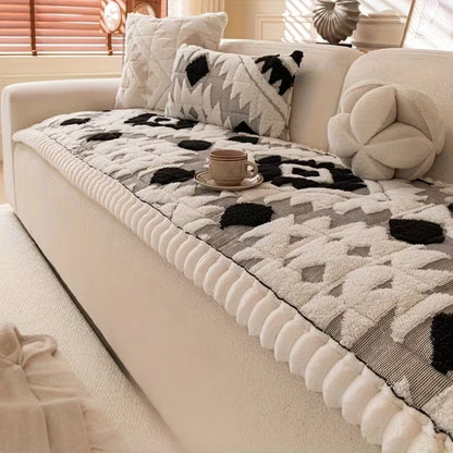 RESTORA Plush Quilted Winter Sofa Cover