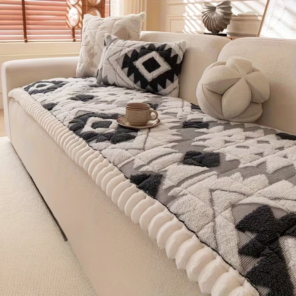 RESTORA Plush Quilted Winter Sofa Cover