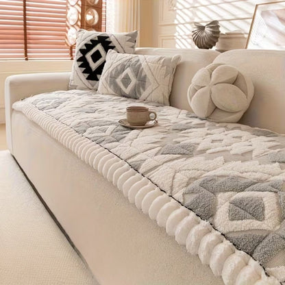 RESTORA Plush Quilted Winter Sofa Cover