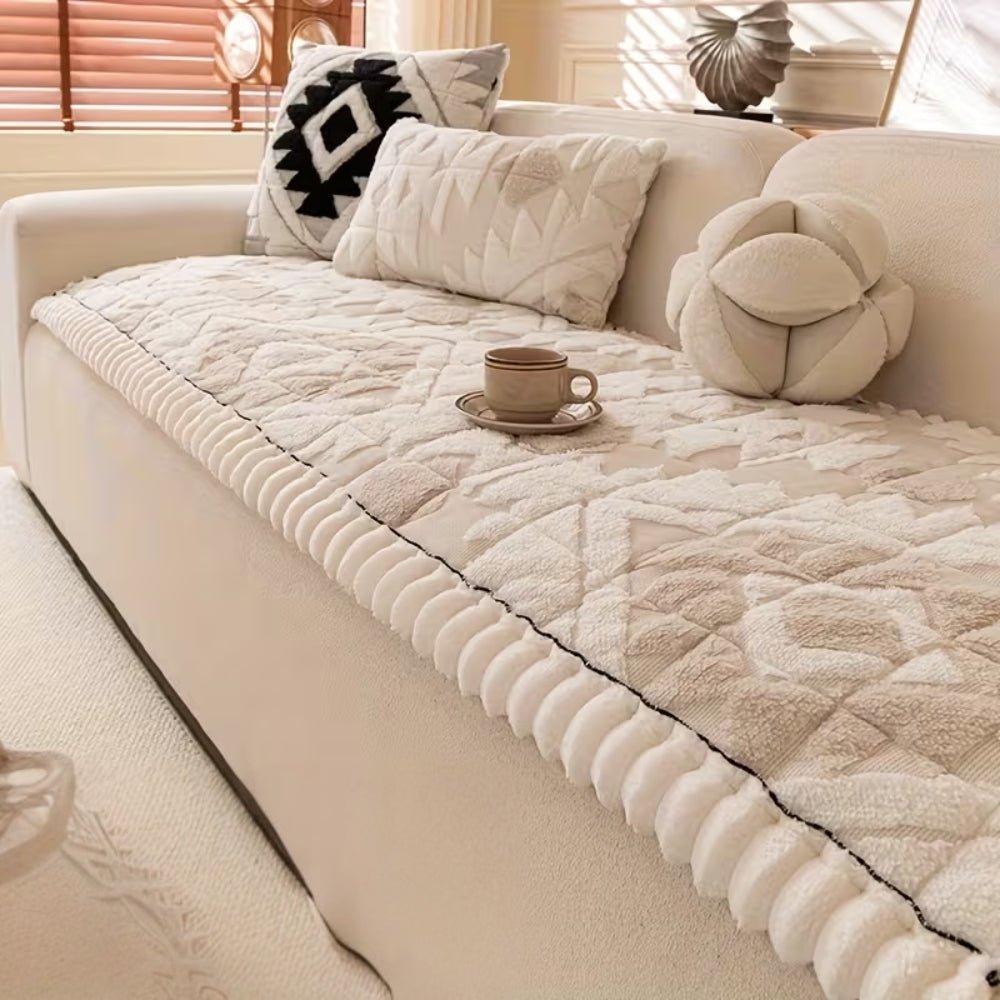RESTORA Plush Quilted Winter Sofa Cover