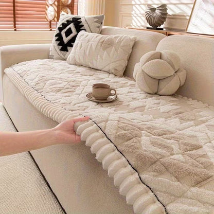 RESTORA Plush Quilted Winter Sofa Cover