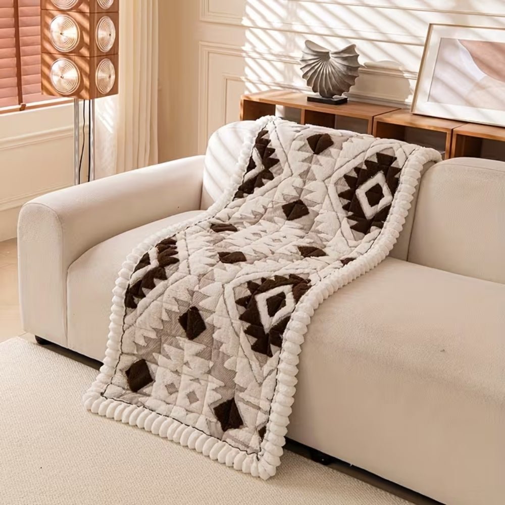 RESTORA Plush Quilted Winter Sofa Cover