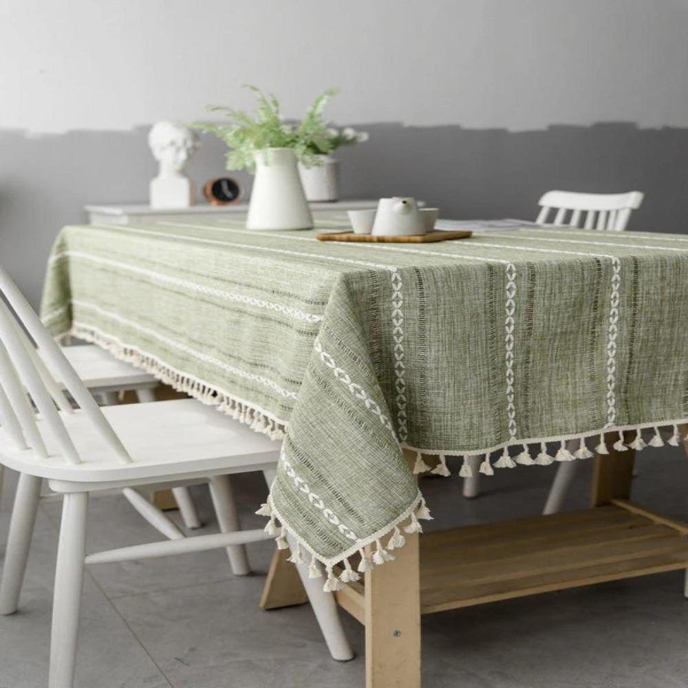TABLELUXE Cotton and Linen Tablecloth