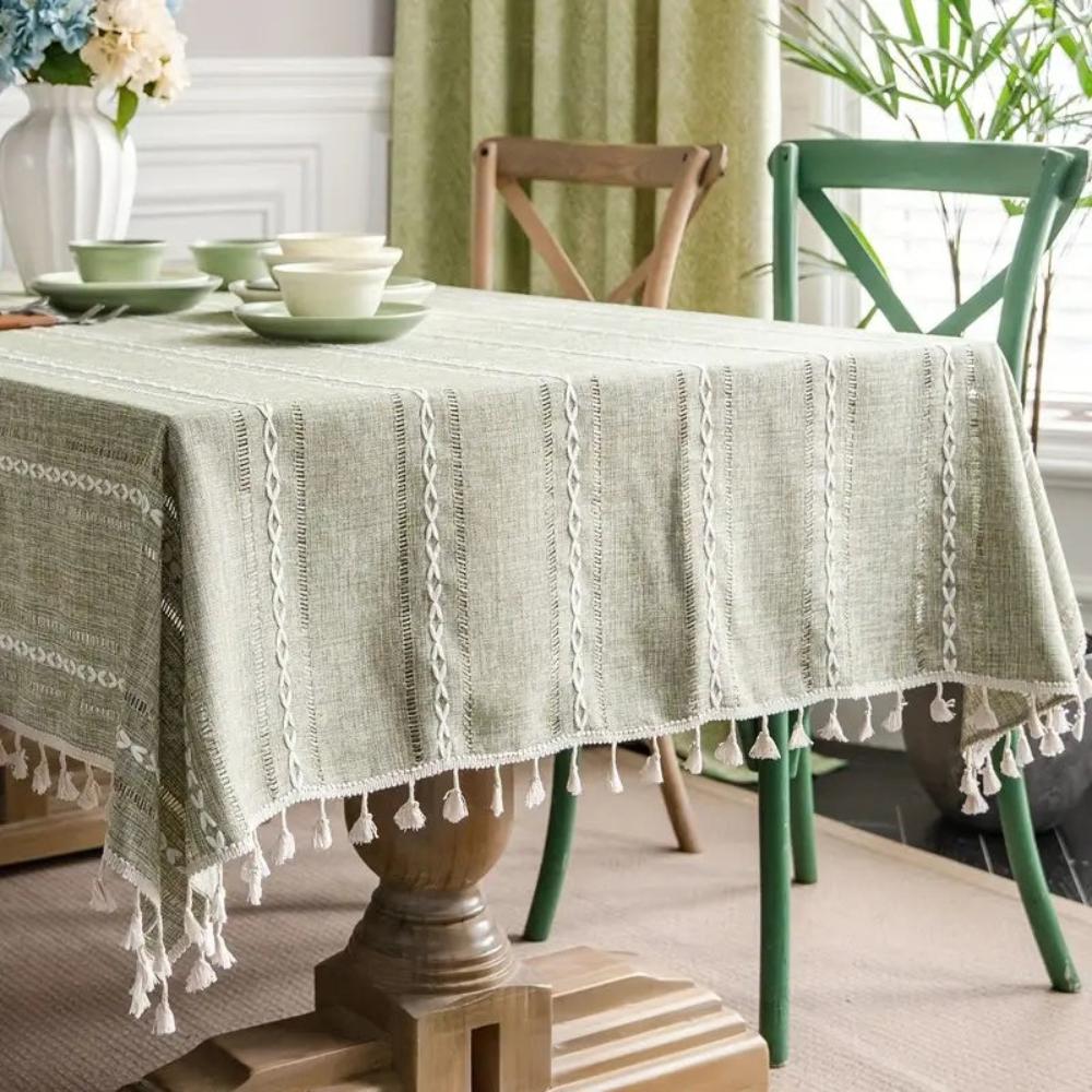 TABLELUXE Cotton and Linen Tablecloth
