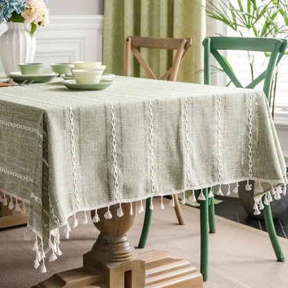 TABLELUXE Cotton and Linen Tablecloth