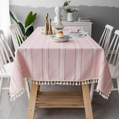 TABLELUXE Cotton and Linen Tablecloth