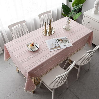 TABLELUXE Cotton and Linen Tablecloth