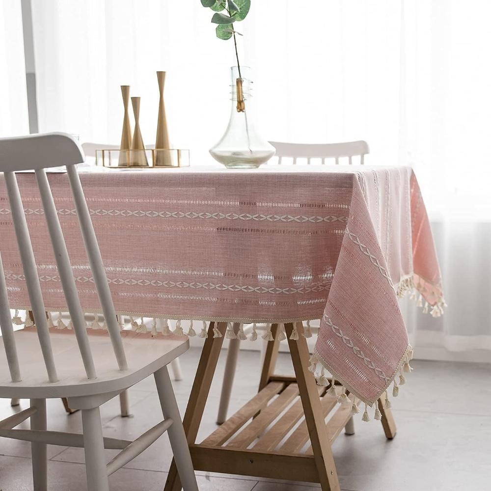 TABLELUXE Cotton and Linen Tablecloth