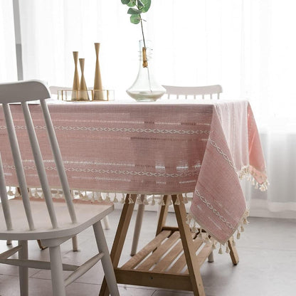 TABLELUXE Cotton and Linen Tablecloth