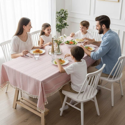 TABLELUXE Cotton and Linen Tablecloth