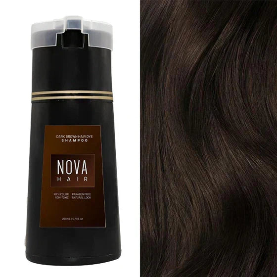 Hair Dye Shampoo, Color Care Shampoo for Easy Gray Hair Coverage in 10 Minutes at Home
