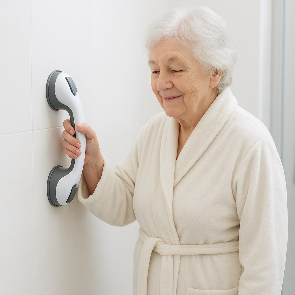 Bathroom Grab Bar, No Drilling, Suction Mount