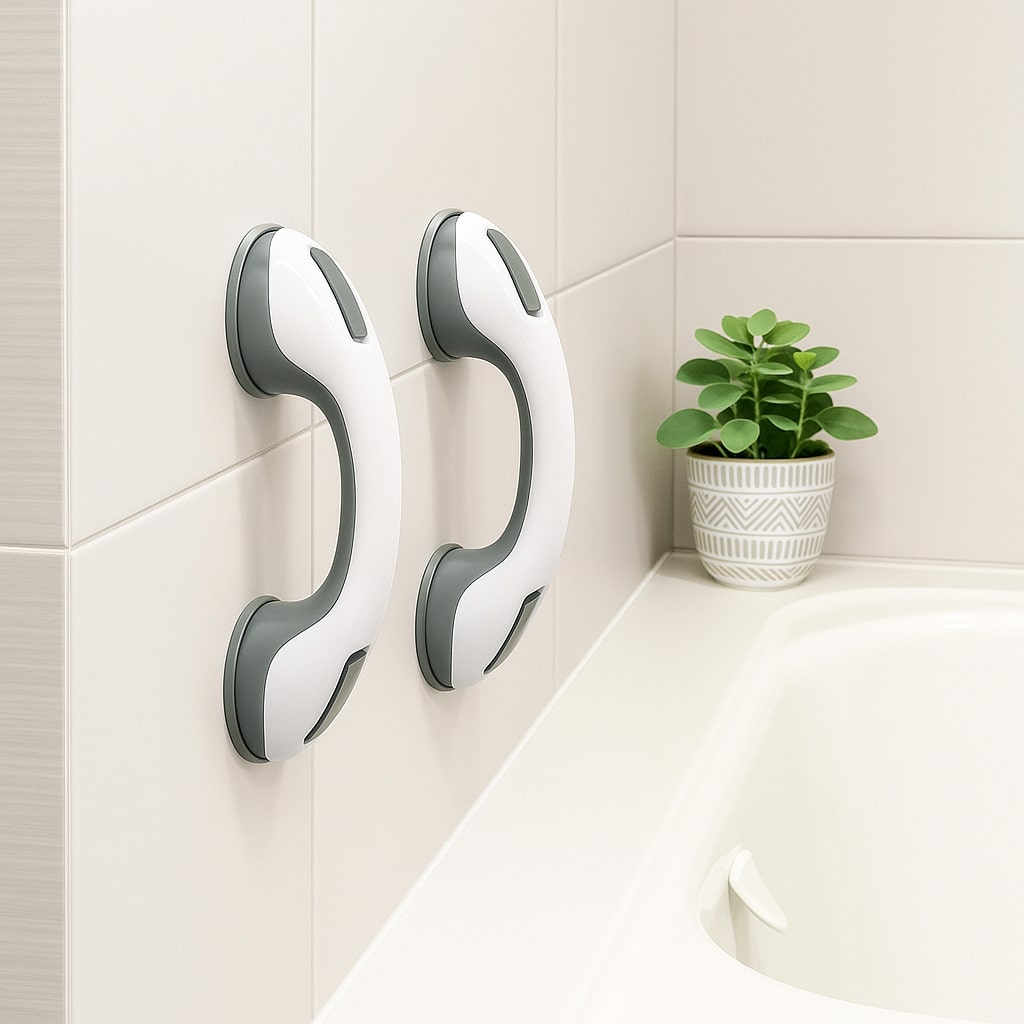 Bathroom Grab Bar, No Drilling, Suction Mount