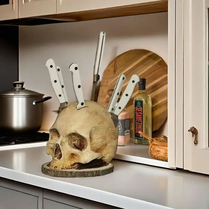Gothic Skull Knife Holder Handmade Knife Holder image with text 1