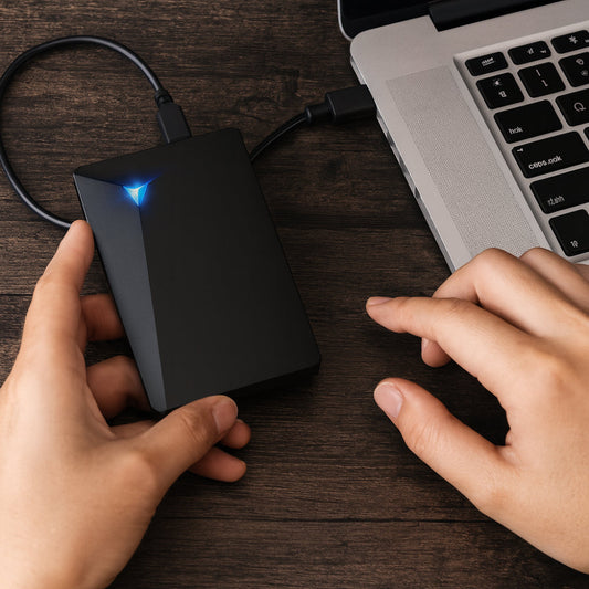 Portable Hard Drive 1TB, Slim External USB 3.0 Storage with Type C & USB A Cable