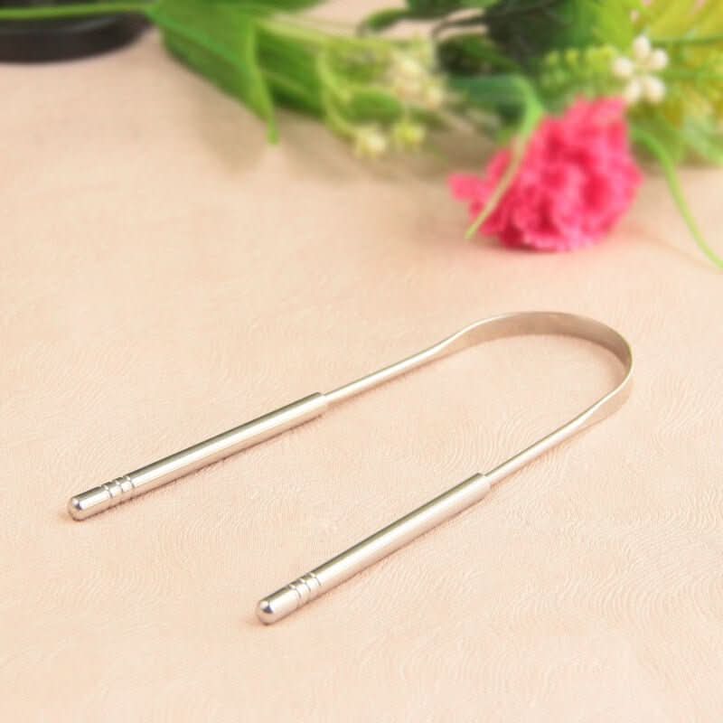 ScrapEMaster Tongue Cleaner Stainless Steel Scraper lifestyle image 1