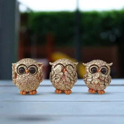 GOLDEULE Decorative Hand-Carved Owl Statue