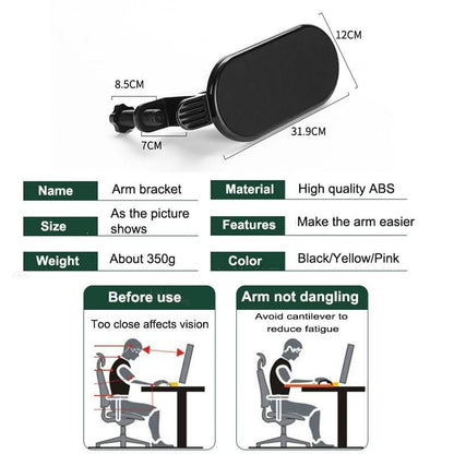 Ergowork Computer Armrest Pro Ergonomic 180 Swivel Support