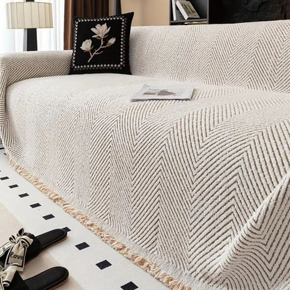 PlushGuard Herringbone Sofa Cover