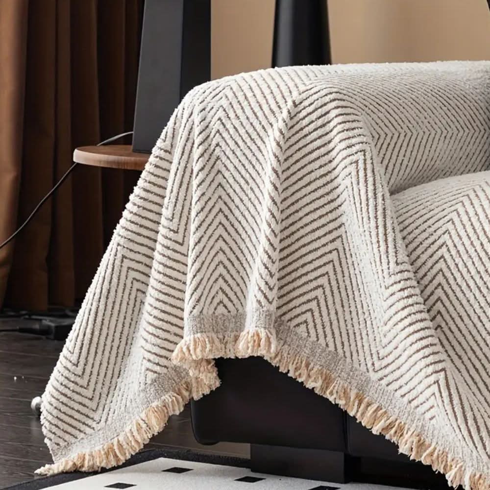 PlushGuard Herringbone Sofa Cover