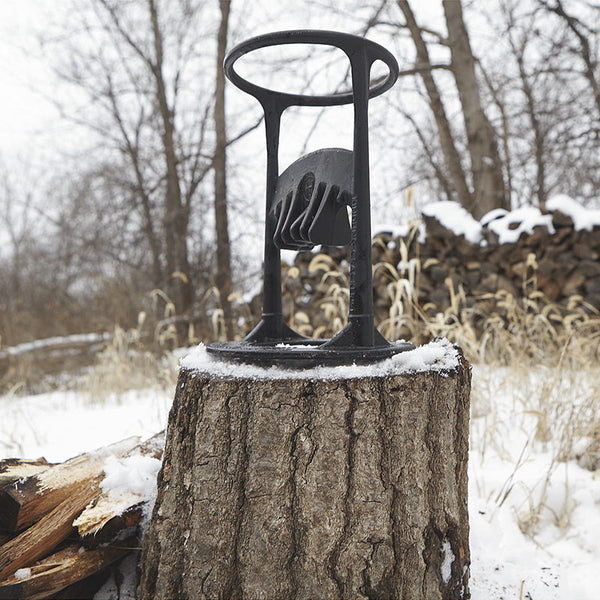 Firewood Splitter, Cast Iron Log Splitting Wedge with Safety Ring for Fireplace & Campfire Wood