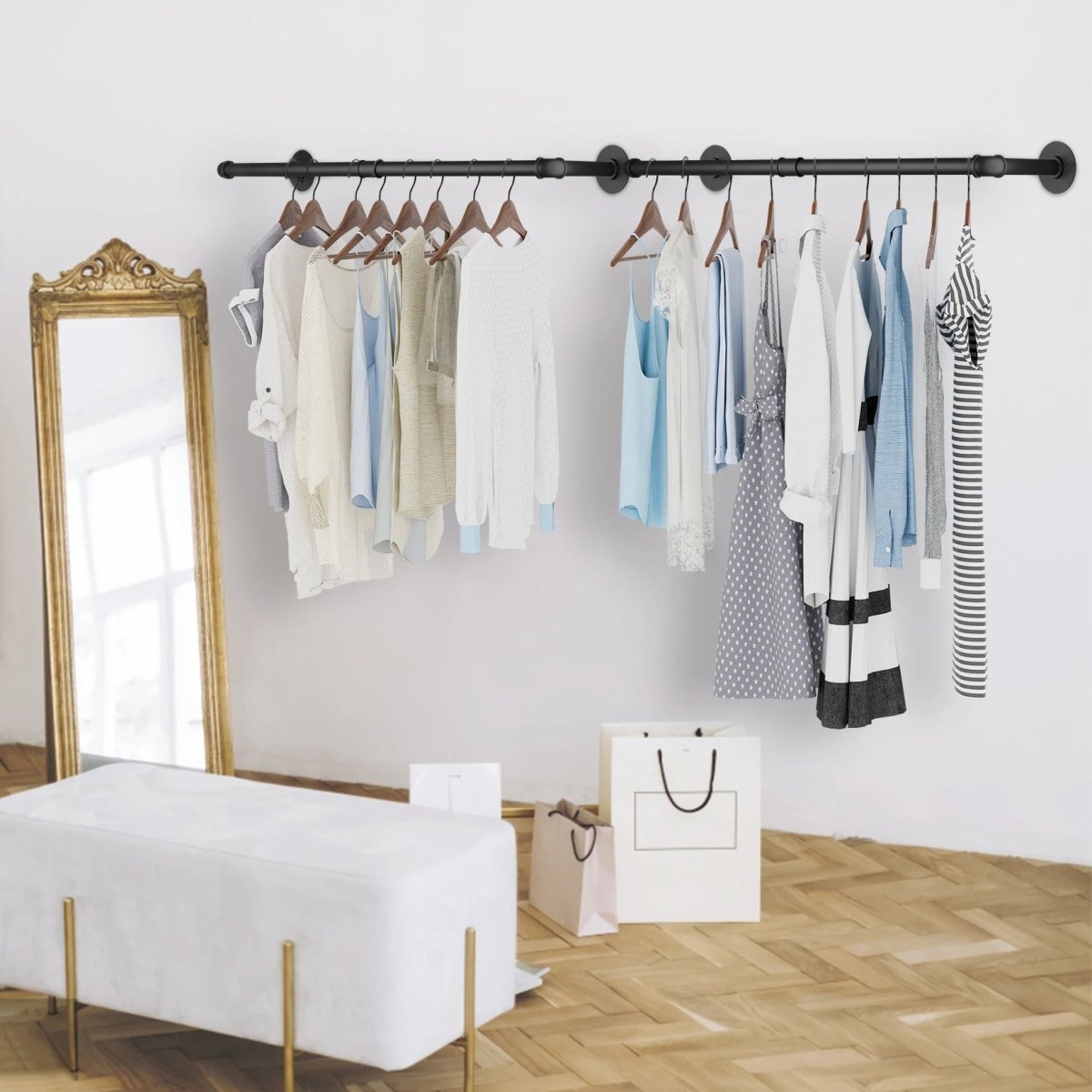 METALRACK Wall-mounted Industrial Clothes Rail