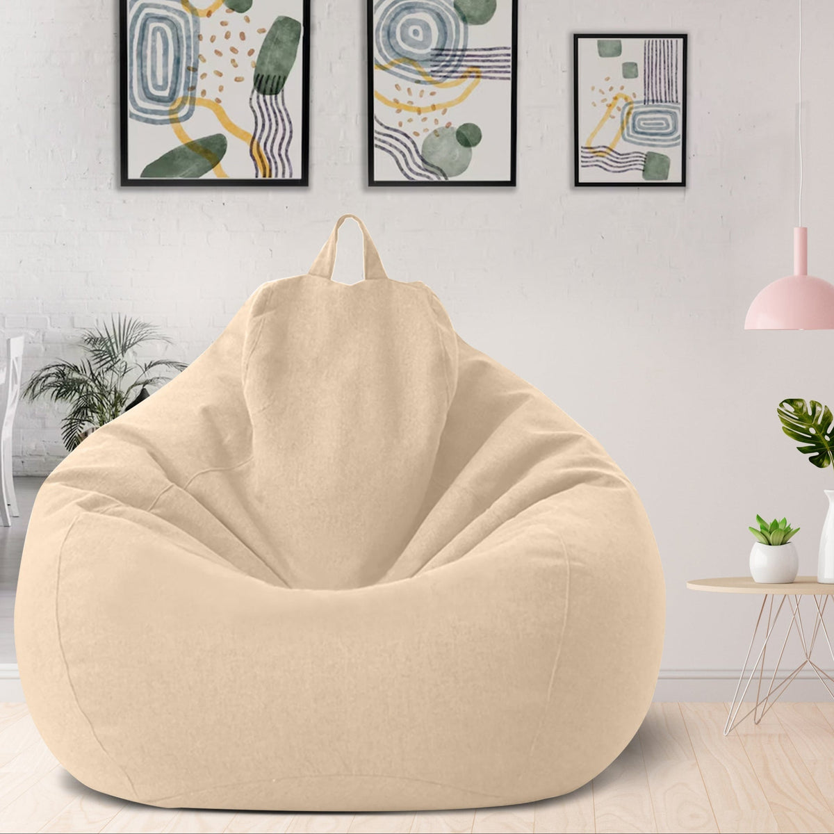 Linen Bean Bag Chair Cover, Ergonomic