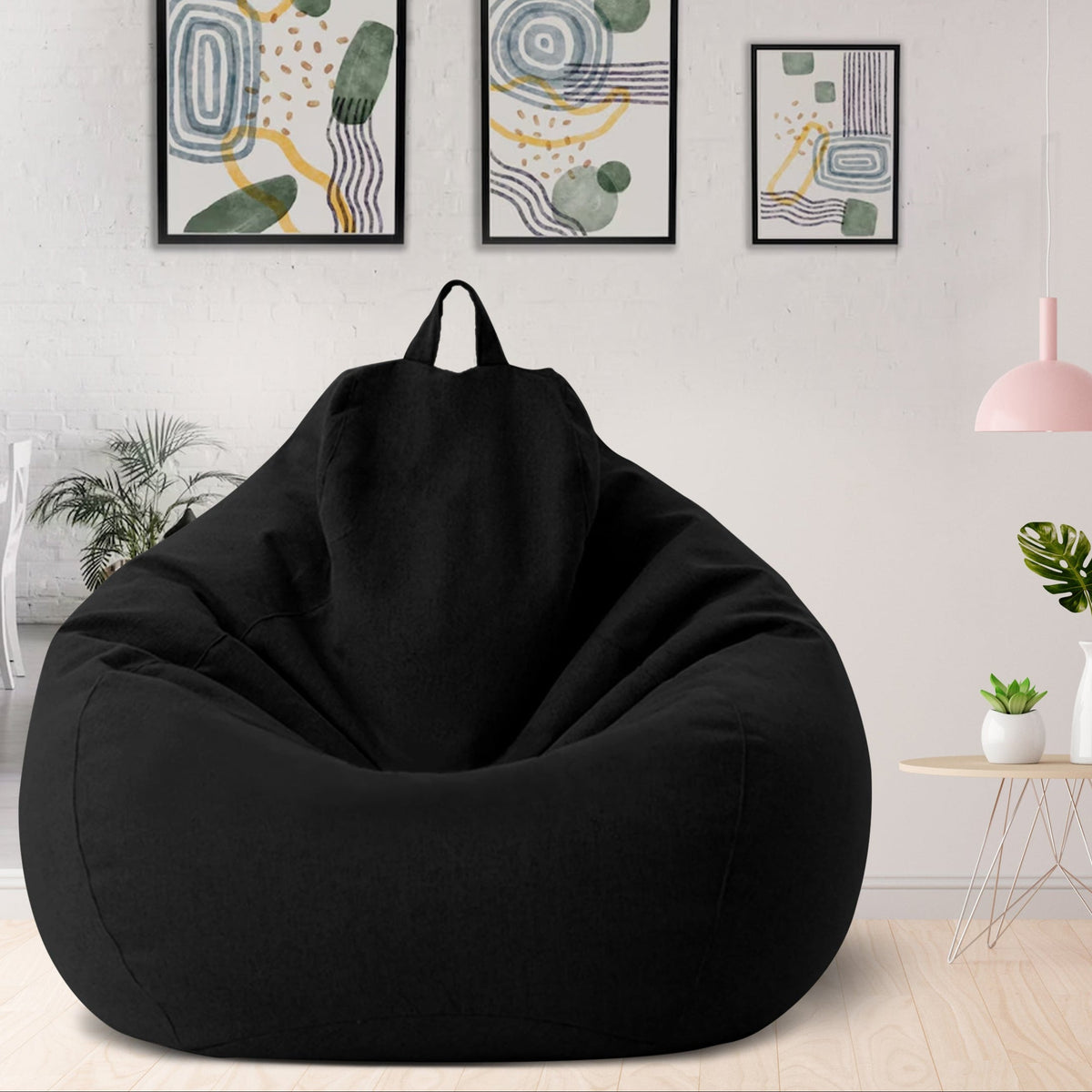 Linen Bean Bag Chair Cover, Ergonomic