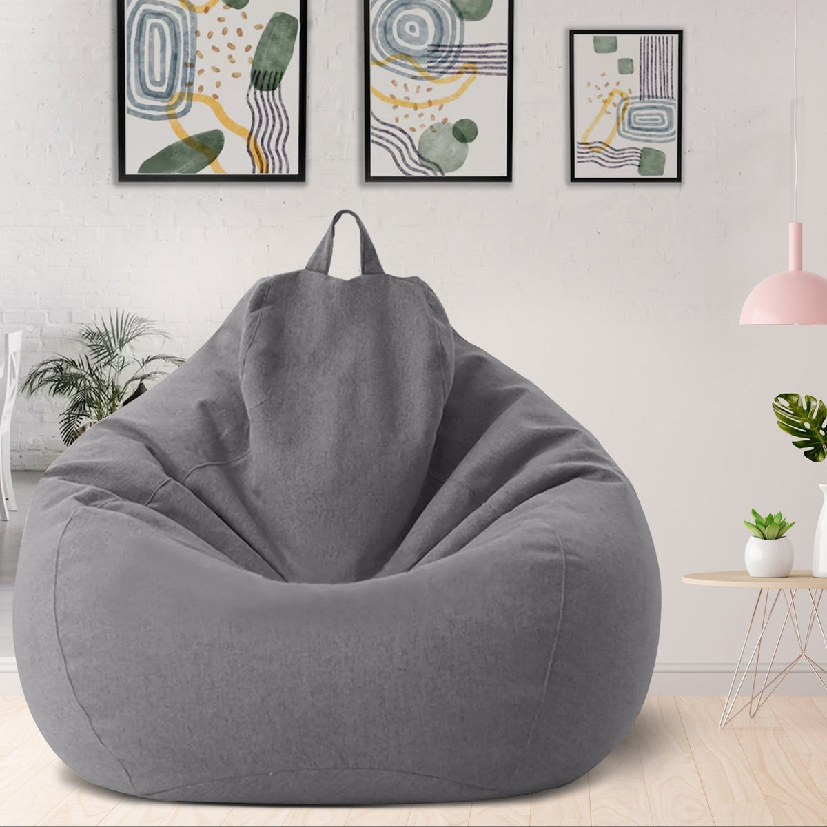 Linen Bean Bag Chair Cover, Ergonomic