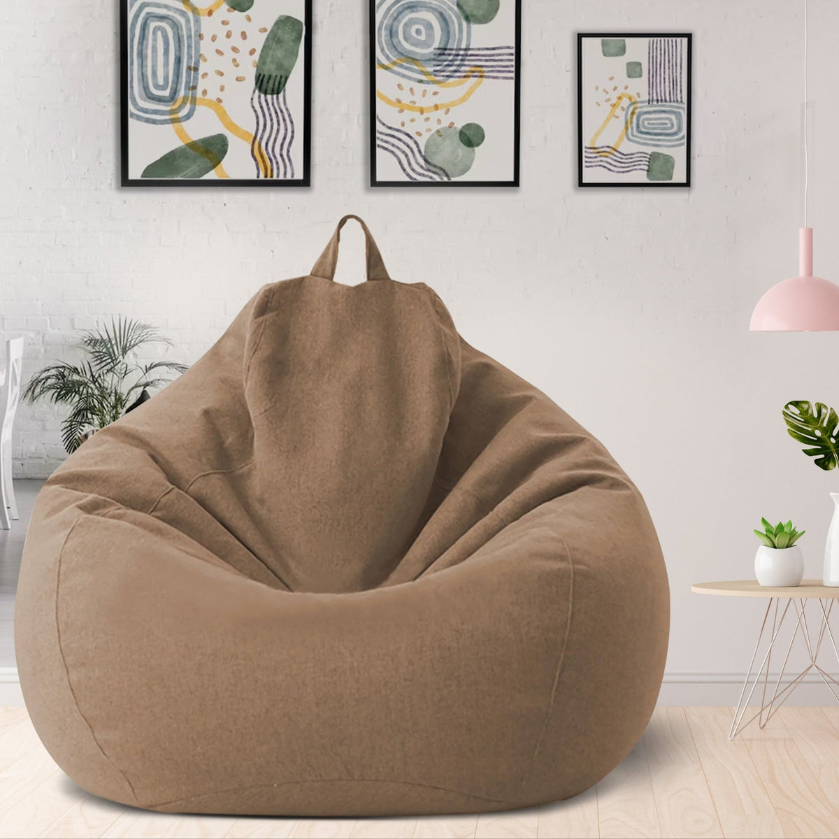 Linen Bean Bag Chair Cover, Ergonomic