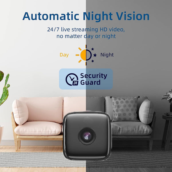 Indoor Security Camera, 1080P Full HD WiFi Camera with Night Vision & Motion Detection