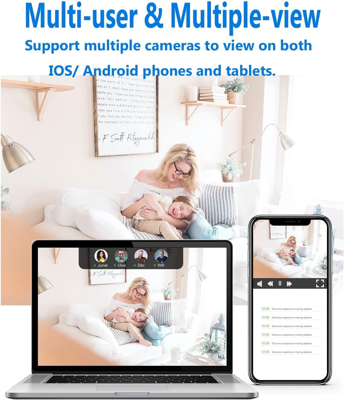 Indoor Camera, Night Vision & Motion Detection, WiFi