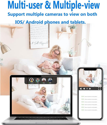 Indoor Camera, Night Vision & Motion Detection, WiFi