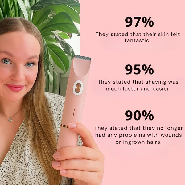 Bikini Trimmer for Women, Cordless Wet & Dry Electric Shaver with 2-in-1 Heads, IPX7 Waterproof
