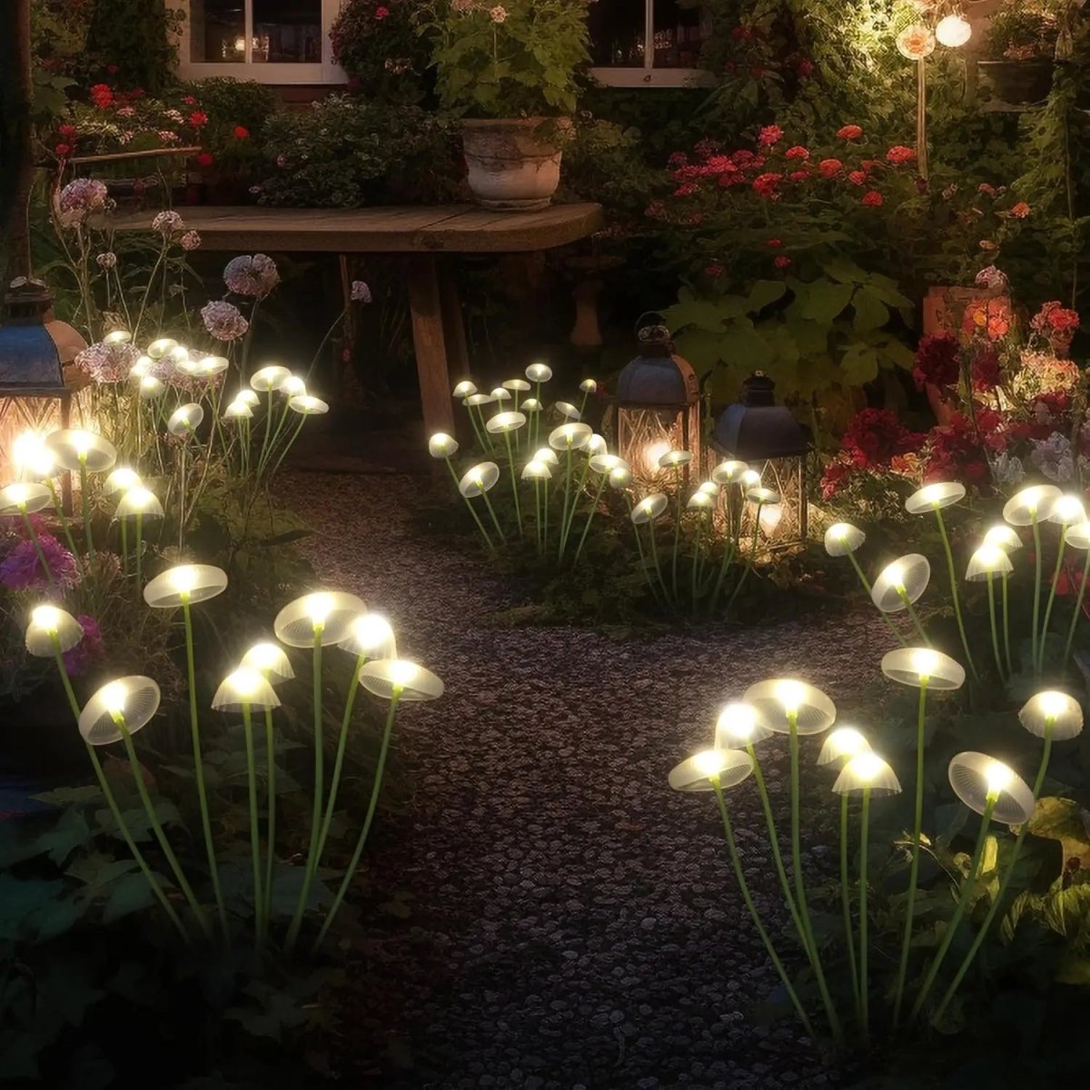 GARTENPERLE Solar Jellyfish Mushroom Garden Light