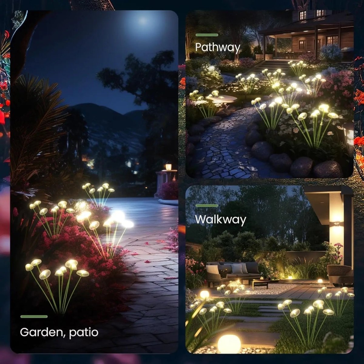 GARTENPERLE Solar Jellyfish Mushroom Garden Light