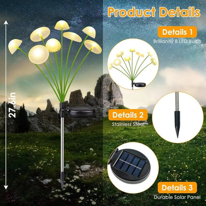 GARTENPERLE Solar Jellyfish Mushroom Garden Light