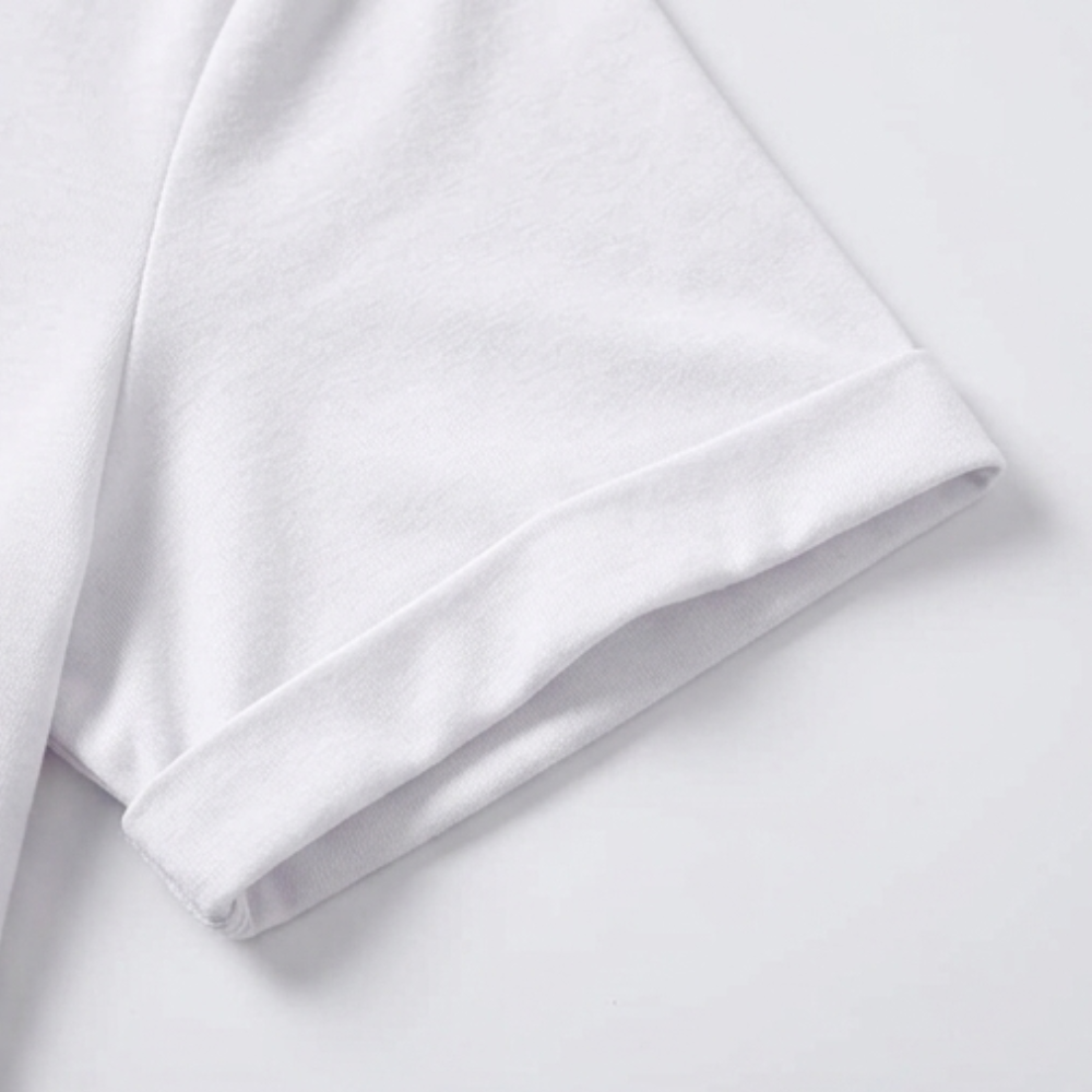 Soft V-Neck Tee with Rolled Cuffs