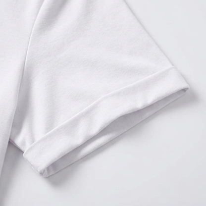 Soft V-Neck Tee with Rolled Cuffs