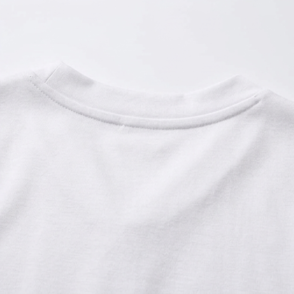 Soft V-Neck Tee with Rolled Cuffs