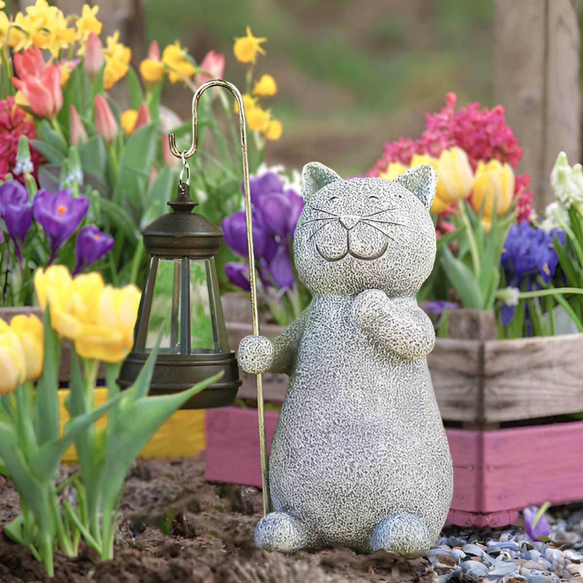 LUXKITTY Solar Cat Statue
