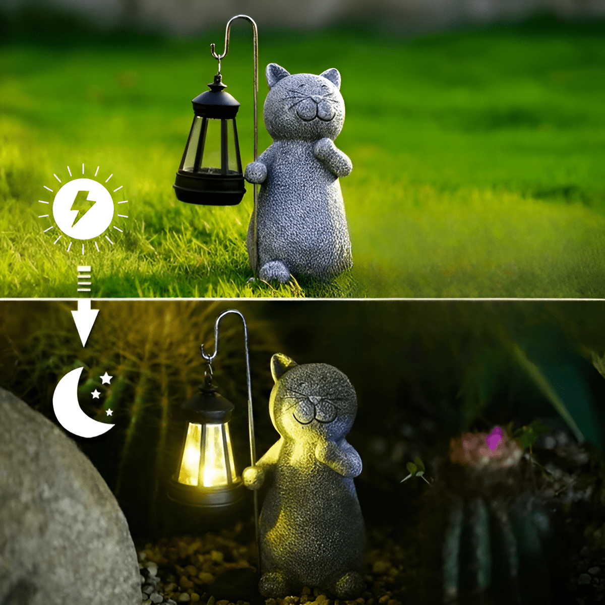 LUXKITTY Solar Cat Statue