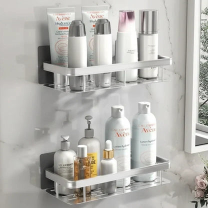 Self-Adhesive Bathroom Shelf, No Drilling & Stainless Steel