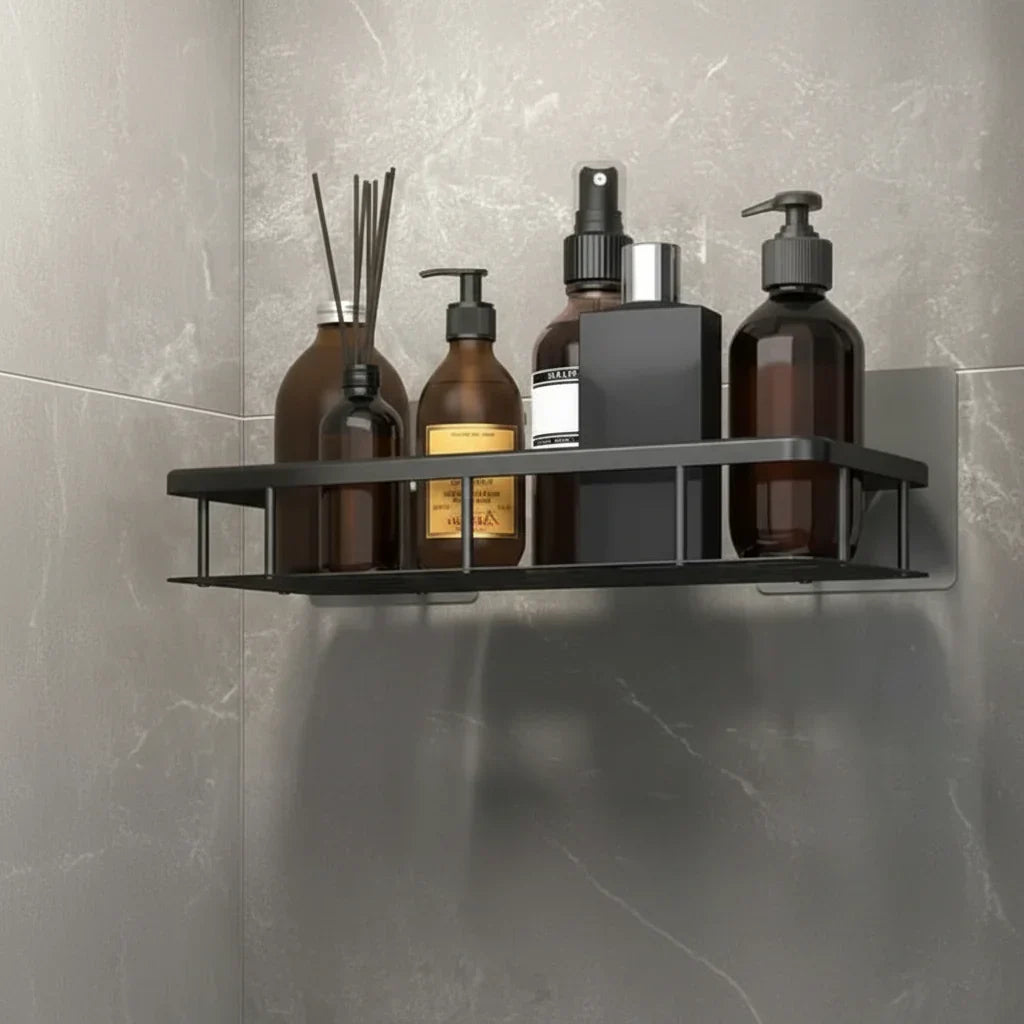 Self-Adhesive Bathroom Shelf, No Drilling & Stainless Steel