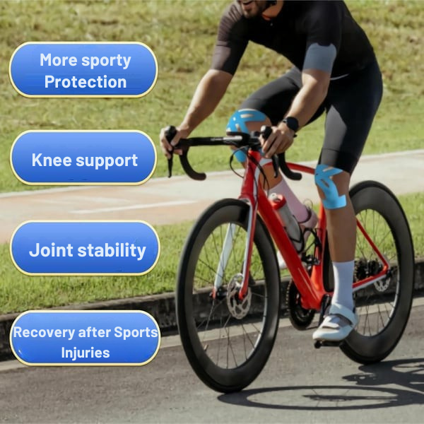 Kinesiology Tape for Knee, Pre-Cut Breathable Elastic Knee Support Tape for Running, Gym & Sports