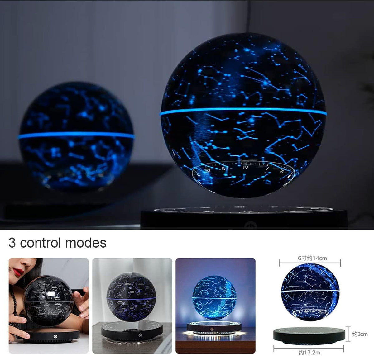Rotating Floating Constellation Lamp, Magnetic Levitation