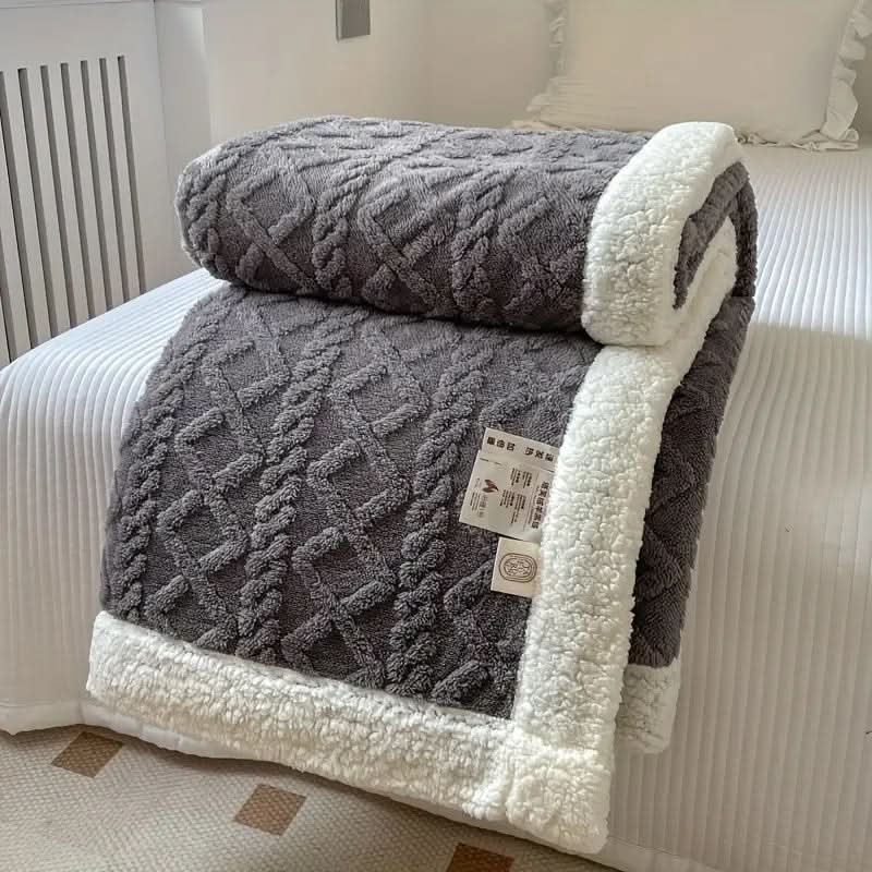Snuggle Sherpa Blanket Soft Reversible Fleece - image with text 1