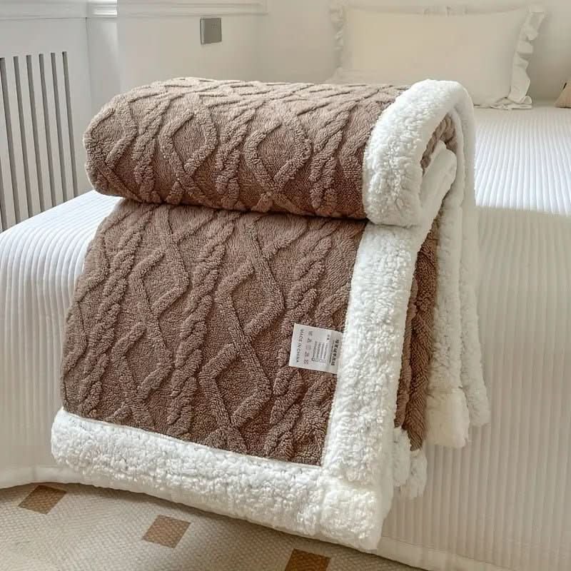 Snuggle Sherpa Blanket Soft Reversible Fleece - image with text 3