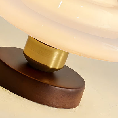Scandinavian Walnut Wood & Glass Ceiling Lamp, E27